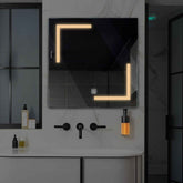 Specchio LED Quadrato | Pulsante touch | Luce bianca calda - Reyze Serie Salono Modello 3